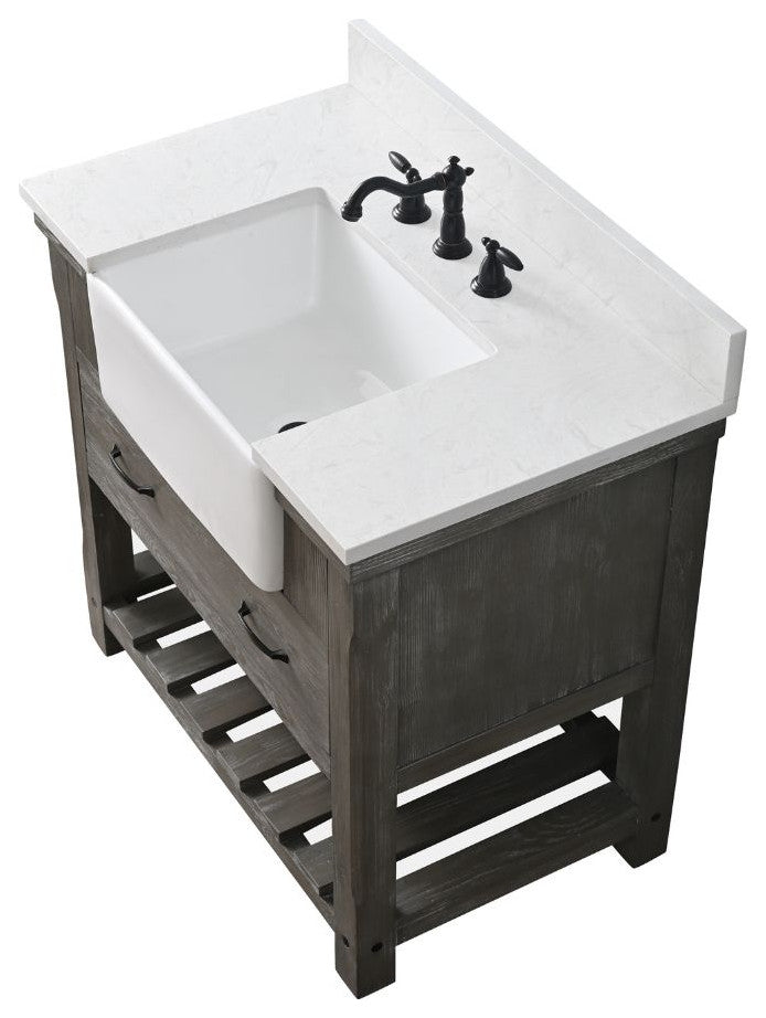 Wesley 36" Bathroom Vanity, Weathered Gray