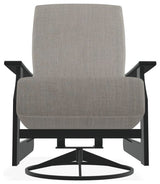 St. Catherine Deep Seat Outdoor Swivel Rocker, Cast Silver/Graphite