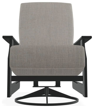 St. Catherine Deep Seat Outdoor Swivel Rocker, Cast Silver/Graphite