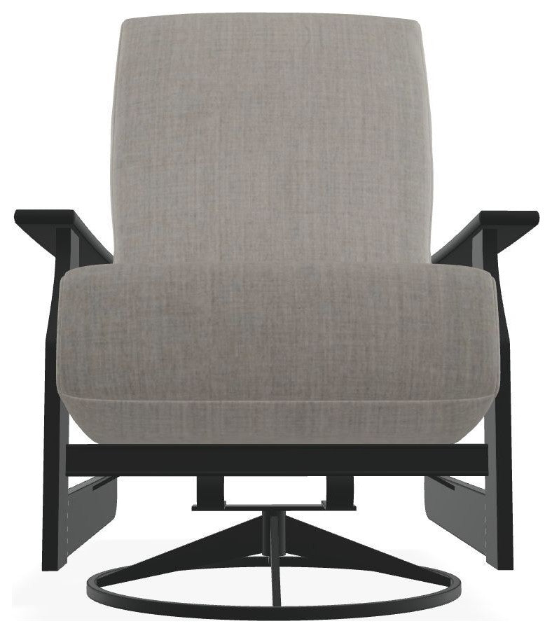 St. Catherine Deep Seat Outdoor Swivel Rocker, Cast Silver/Graphite