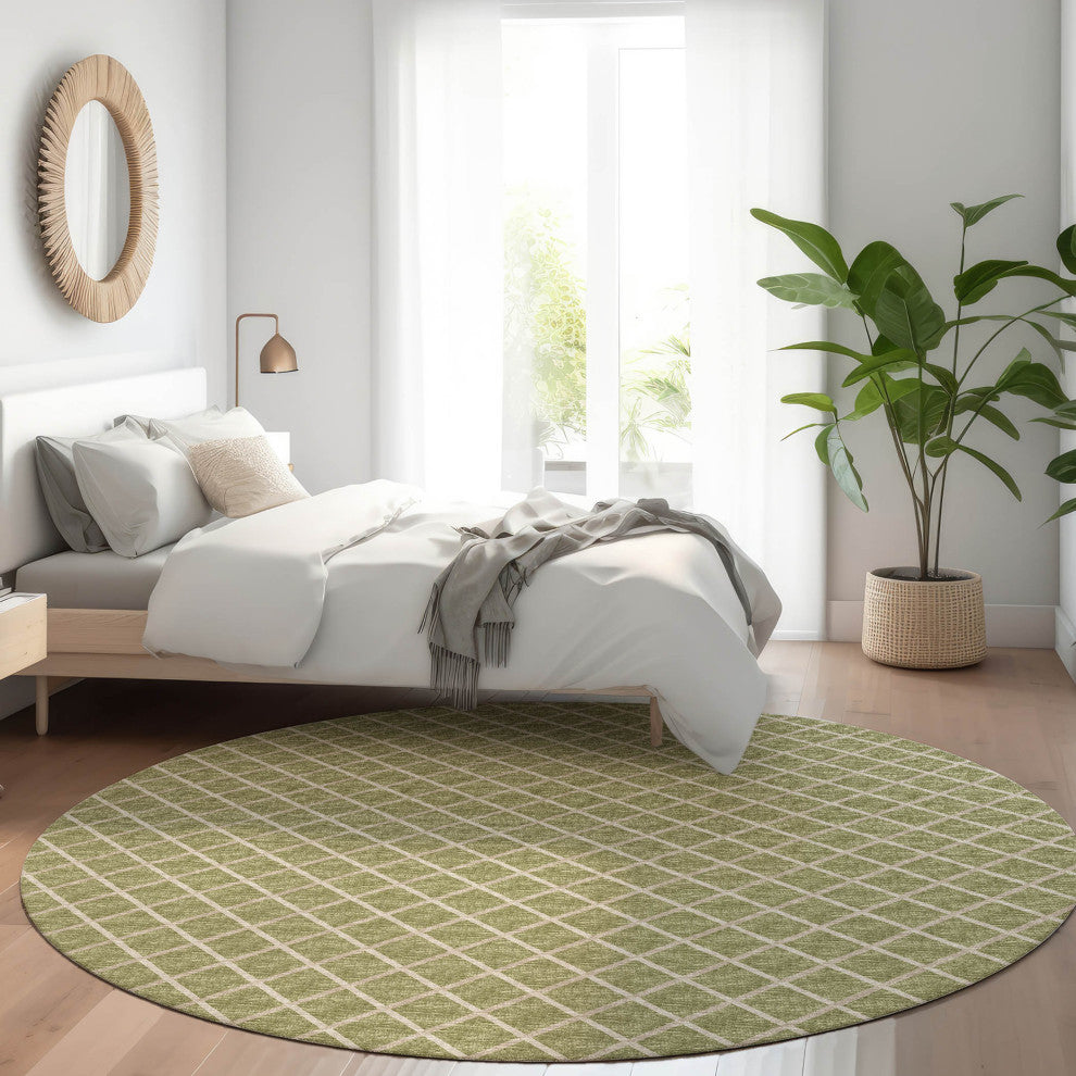 Indoor/Outdoor York YO1 Aloe Machine Washable 10' x 10' Rug