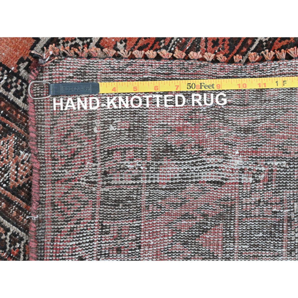 Sunset Colors Vintage Persian Baluch Hand Knotted Pure Wool Rug, 3'7"x6'5"