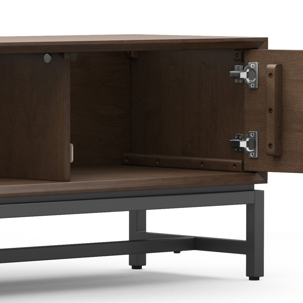 Banting Solid Hardwood 72" Low TV Stand, Walnut Brown