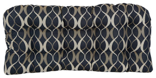 42"X19" U-Shaped Premium Outdoor Tufted Settee/Bench Cushion, Duo Indigo