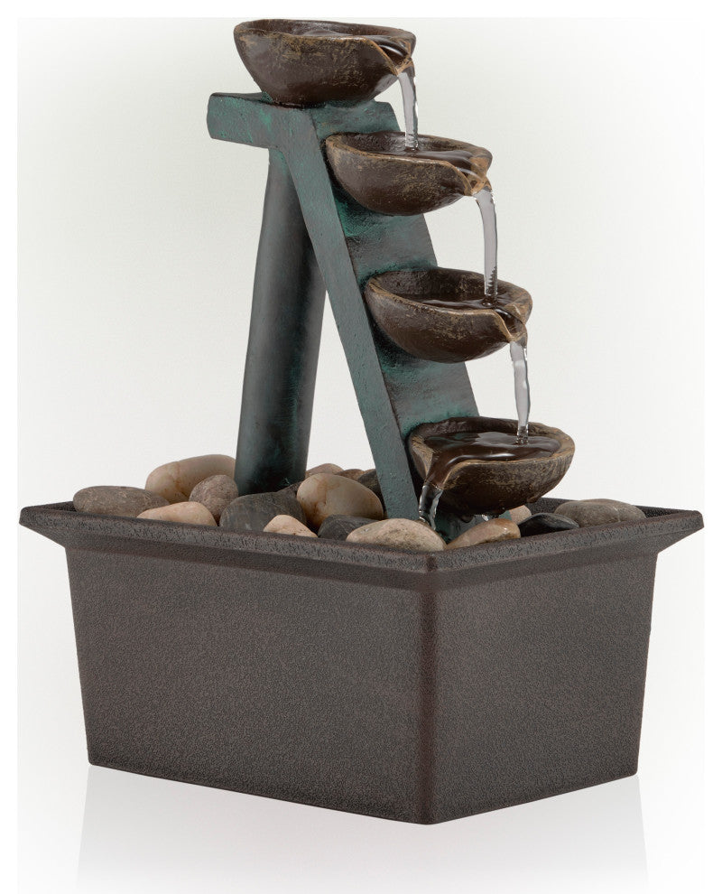 Alpine 4-Tier Step Tabletop Fountain, 8" Tall