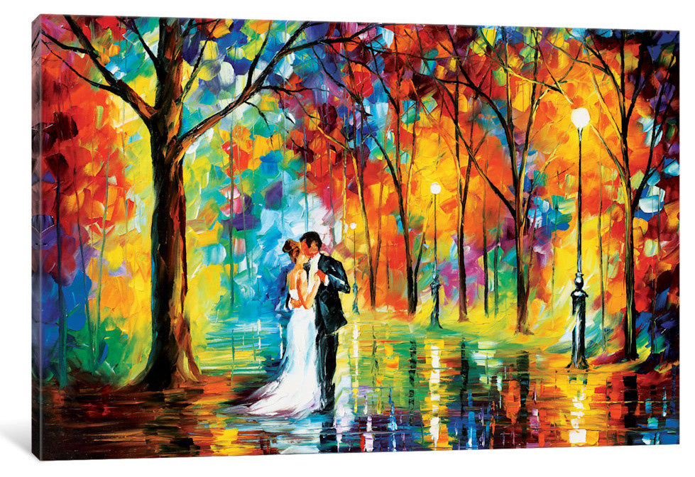 "Rainy Wedding Gallery" by Leonid Afremov, 26x18x1.5"