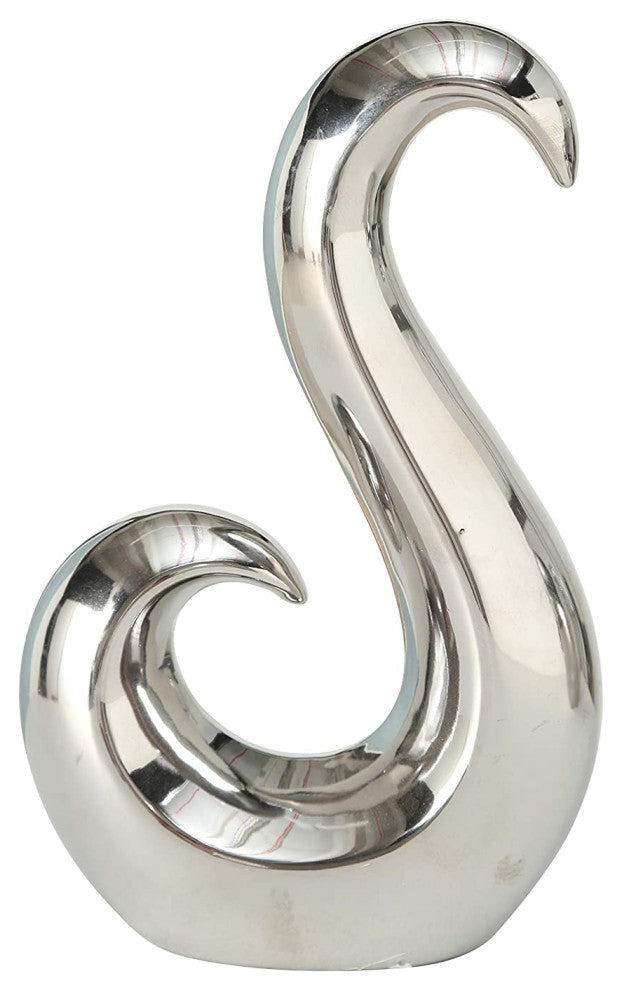 Eternity Curl Sculpture in Silver Titanium