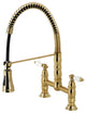 GS1277PL Two-Handle Deck-Mount Pull-Down Sprayer Kitchen Faucet, Brushed Brass