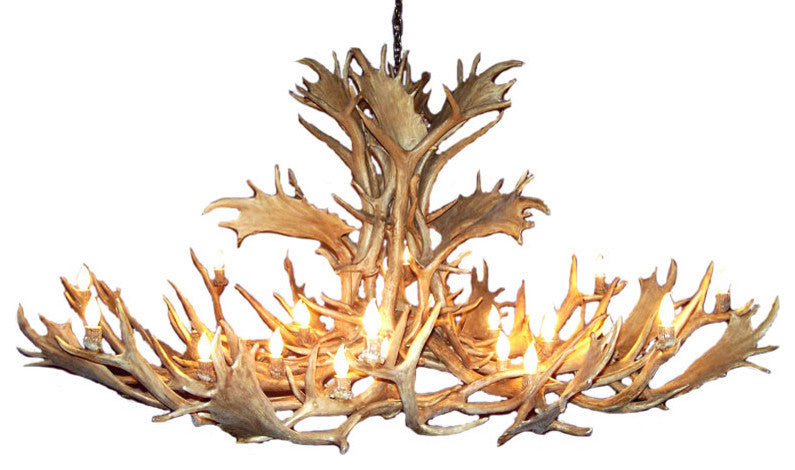 Reproduction Antler Elk, Fallow Chandelier Light, RL-27
