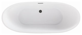 Igor 67" Soaking Bathtub, Glossy White With Matte Black Trim
