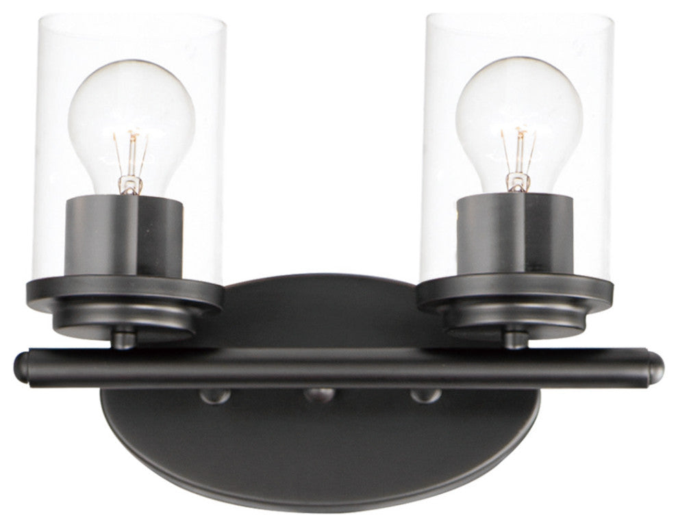 Maxim 10212CL Corona 2 Light 12"W Bathroom Vanity Light - Black