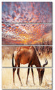 Antelope in Bush under Dramatic Sky, Landscape Canvas Print, 28"x48", 4 Panels