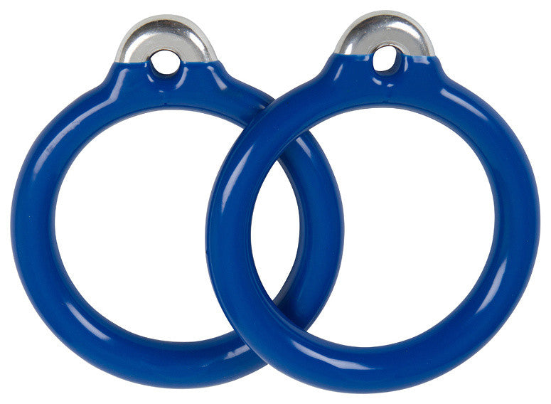 Swing Set Coated Round Trapeze Rings, Set of 2, Blue
