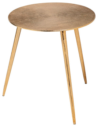 Reva III (Small) Gold Cast Aluminum 3-Legged Round Accent Table
