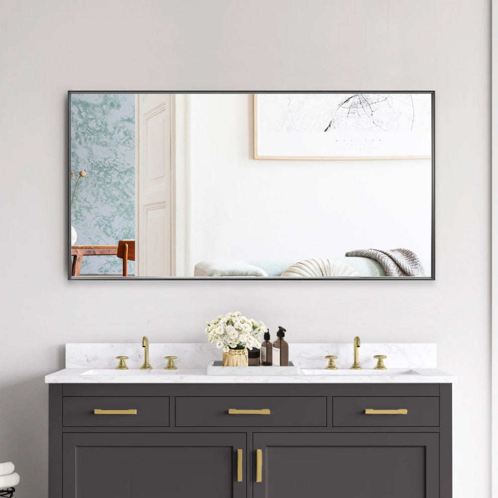 Rectangle Metal Framed Full Length Mirror, 58"x30"