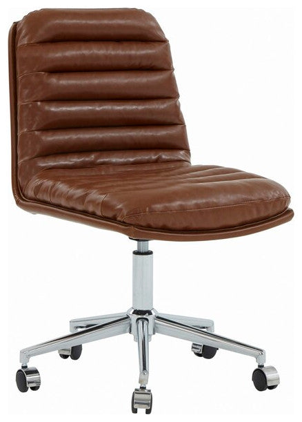 Safavieh Couture Decolin Swivel Desk Chair Brown / Silver
