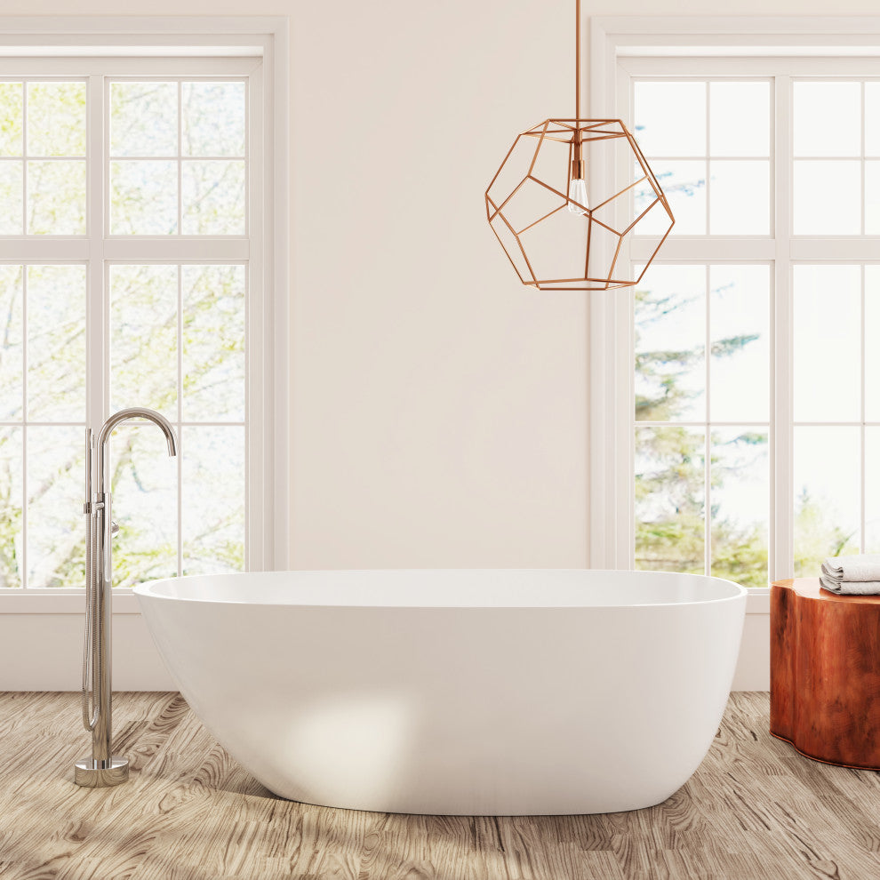 Perlato Mandia 67" Eco-Lapistone Freestanding Soaker Tub, White