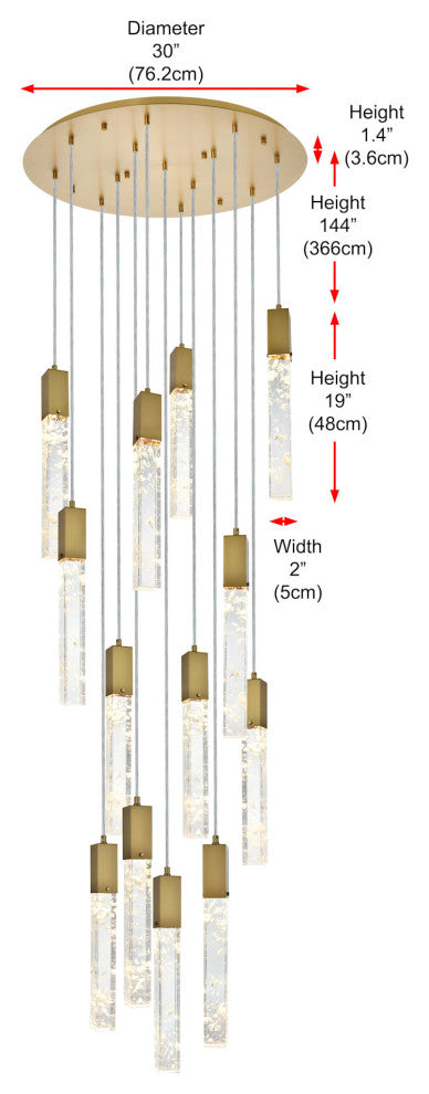 Elegant Lighting 2089G30 Aurora 30"W Crystal Chandelier - Black