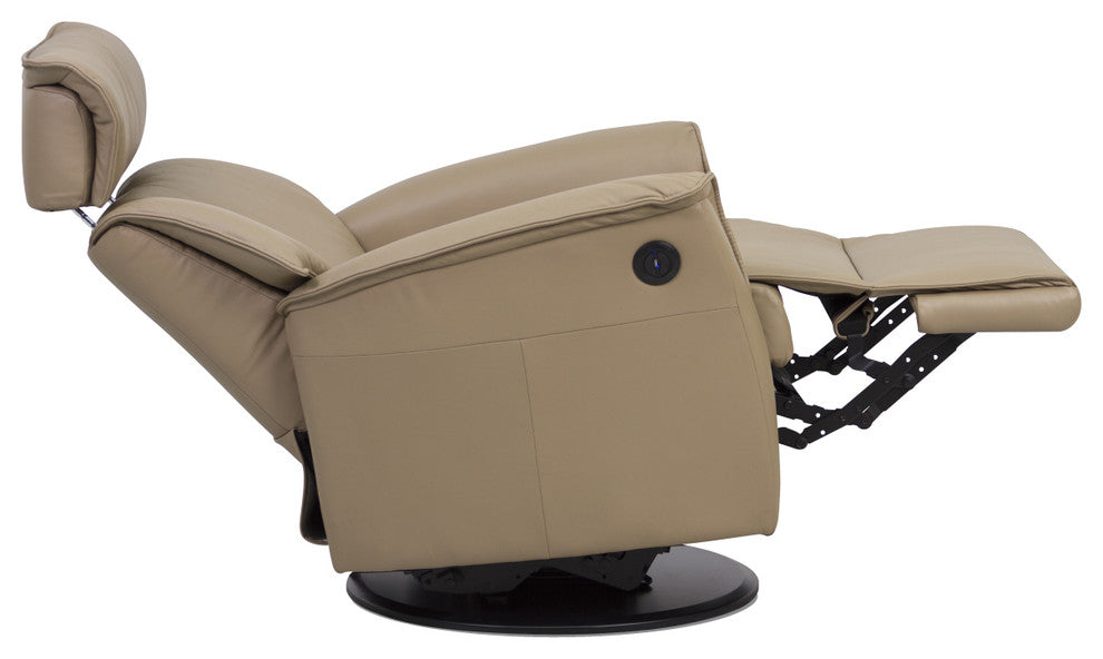 IMG Boss Large Relaxer Power Recliner Swivel Glider Chair Trend Pebble Leather