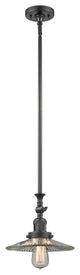 1-Light Halophane 10" Mini Pendant, Oil Rubbed Bronze, Clear Halophane Shade