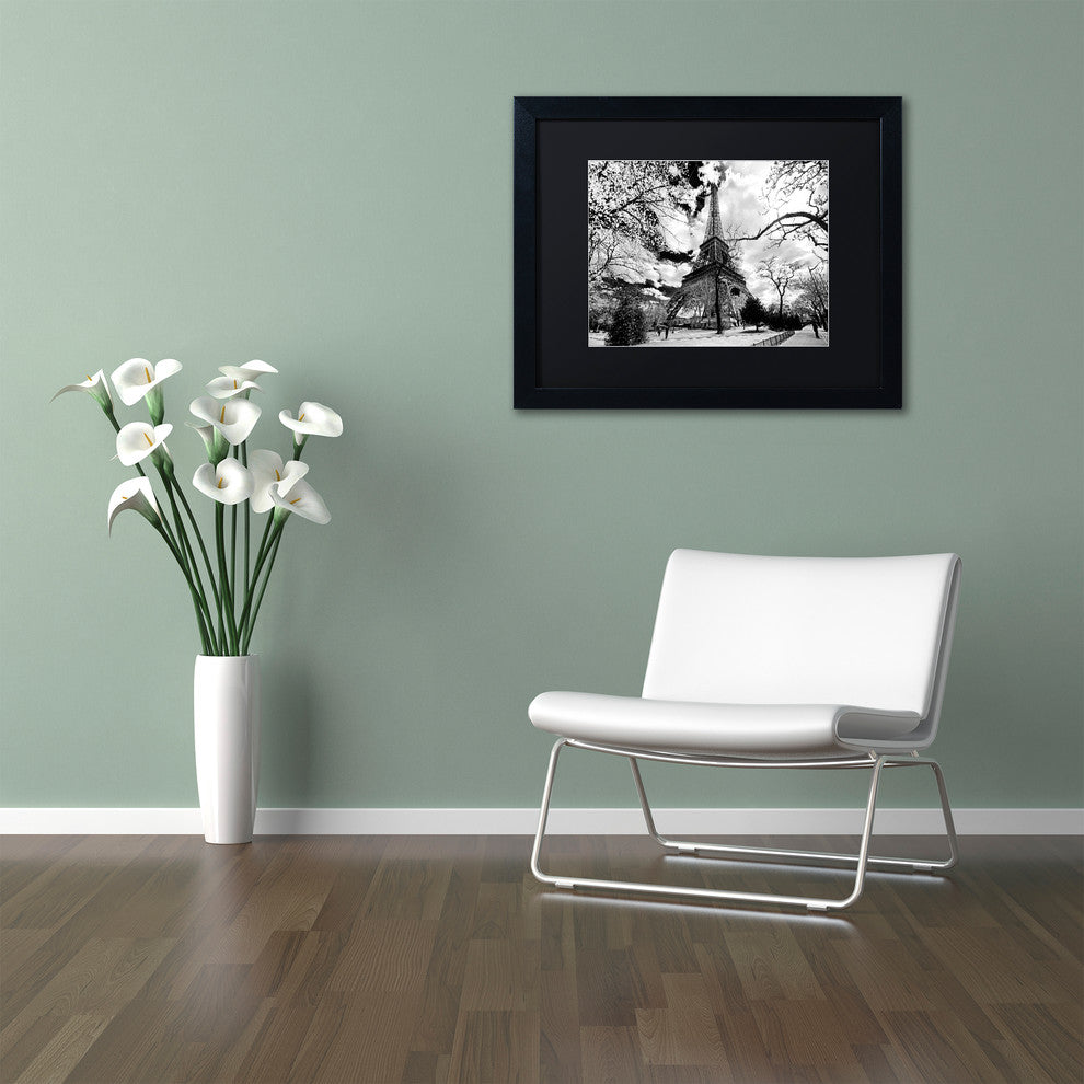 Philippe Hugonnard 'Eiffel Tower', Black Frame, Black Mat, 14x11