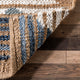 Nuloom Hand Braided Denim and Jute Striped Diamonds Area Rug, Off White 2'6"x8'