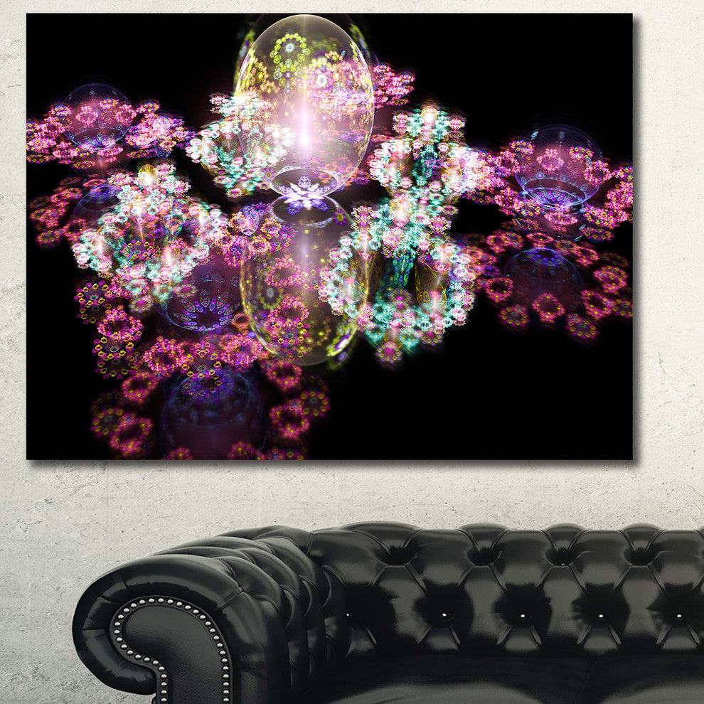 Pink Water Drops on Mirror, Oversized Abstract Canvas Art Print, 60x40