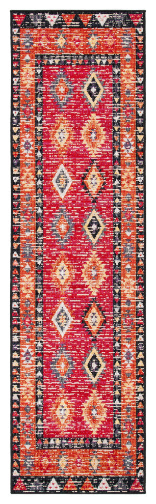 Safavieh Montage Mtg201Q Southwestern Rug, Red and Black, 8'0"x10'0"