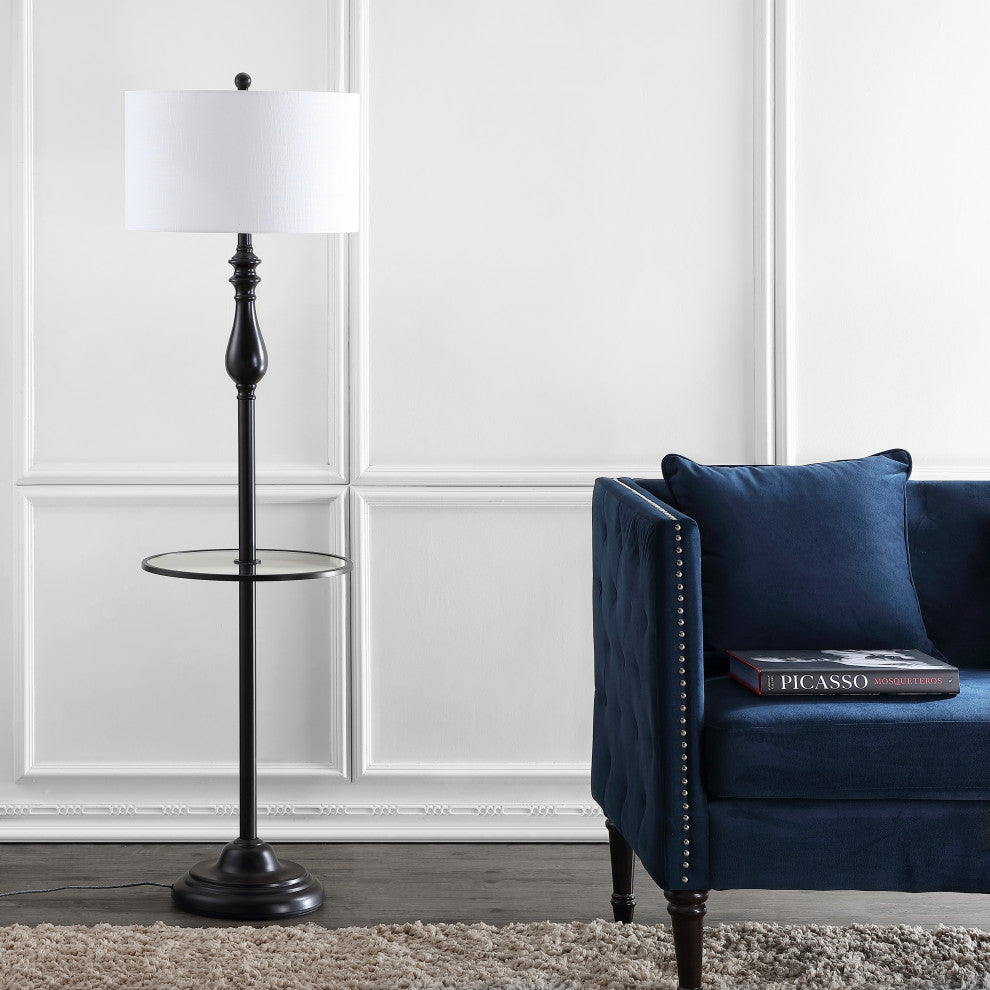 Laine 60" Metal LED Side Table and Floor Lamp, Oil Rubbed Bronze