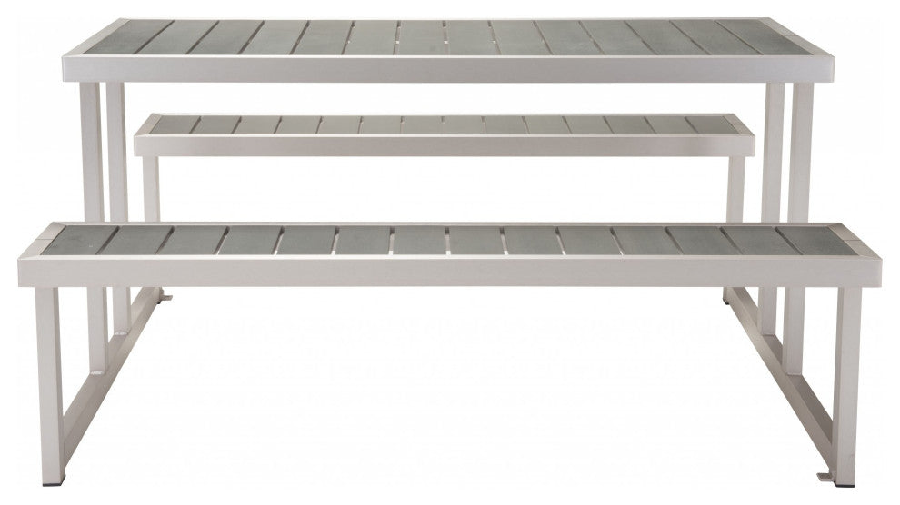 Belmar Gray Brushed Aluminum Picnic Table Set