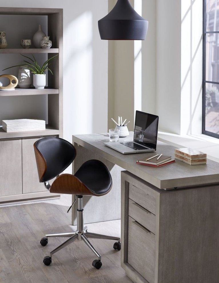 Modus Oxford 3-Drawer Single Pedestal Desk, Mineral