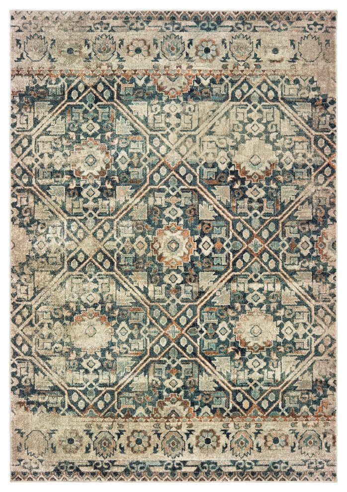 Oriental Weavers Raleigh Blue/ Ivory Geometric Indoor Area Rug 1'10"X3'