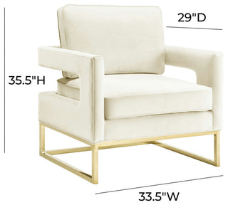 TOV Furniture Avery Cream Velvet Chair