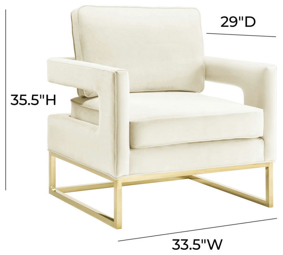 TOV Furniture Avery Cream Velvet Chair