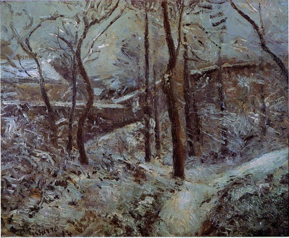 Camille Pissarro La Sente des Pouillsux Pontoise Effet de Niege Wrapped Canvas