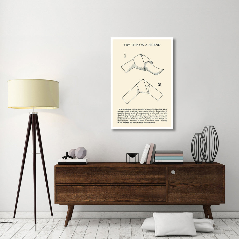 "Try This on a Friend - 5 Equal Sides" Print by Retromagic, 31"x46"
