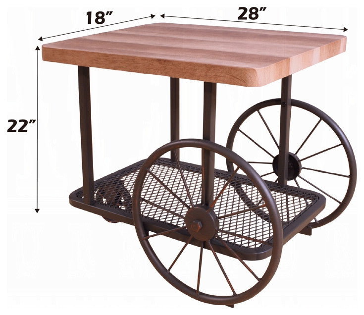 Francie End Table, Oak and Antique Gray