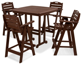 Polywood Nautical 5-Piece Bar Set, Mahogany