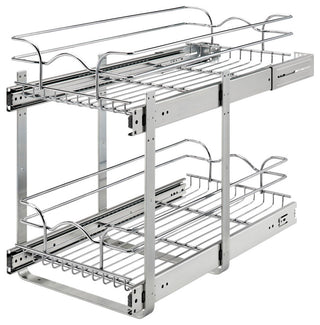 Two-Tier Bottom Mount Pull Out Steel Wire Organizer, 11.75"