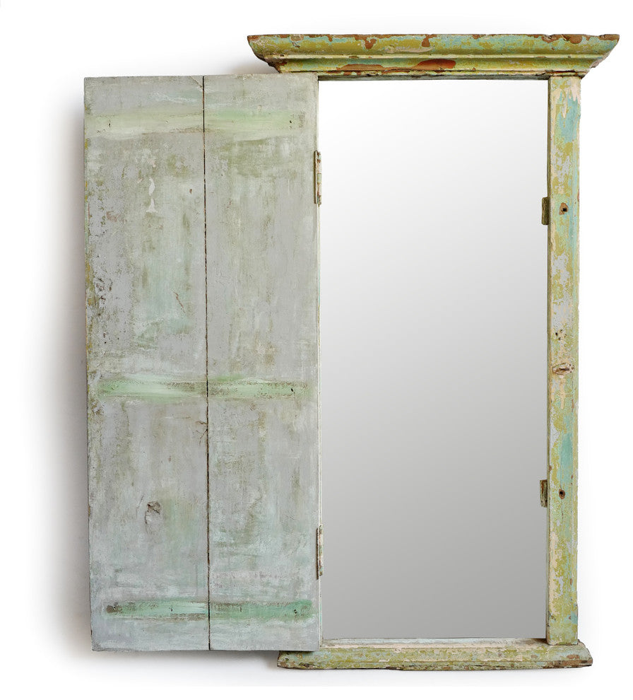 Consigned Wood Shutter Door Mirror