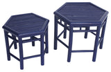 Bamboo End Table, 2-Piece Set, Royal Blue