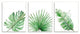 Green Leaves Modern Green Tropical Palm Fans ,3pc, each 10 x 15