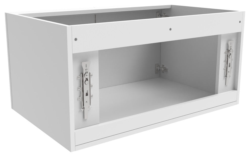 CastelloUSA Alpine 30" Wall Mounted Vanity, Base Only, White, Brushed Nickel