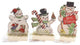 Christmas RETRO SNOWMAN STAND UP SET Wood Vintage 32297 #