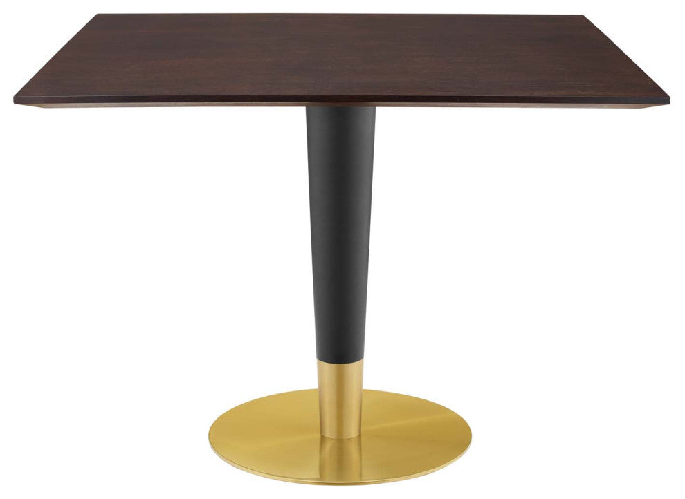 Zinque 40" Square Dining Table, Gold Cherry Walnut