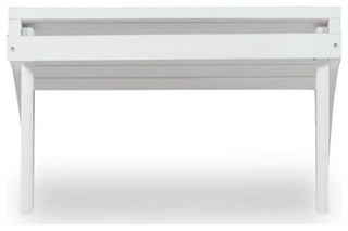 Hawthorne Collections Transitional Wood Outdoor Ottoman in White