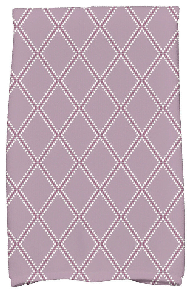 Diamond Dots Holiday Geometric Print Kitchen Towel, Lavender