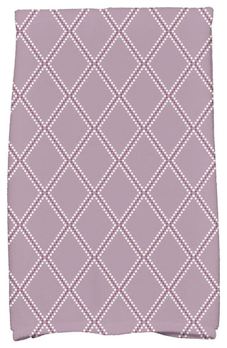 Diamond Dots Holiday Geometric Print Kitchen Towel, Lavender