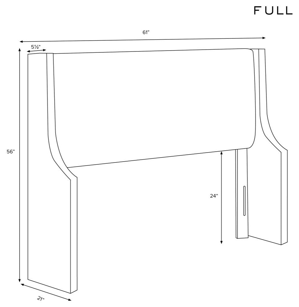 Wingback Headboard, Linen Navy, Full