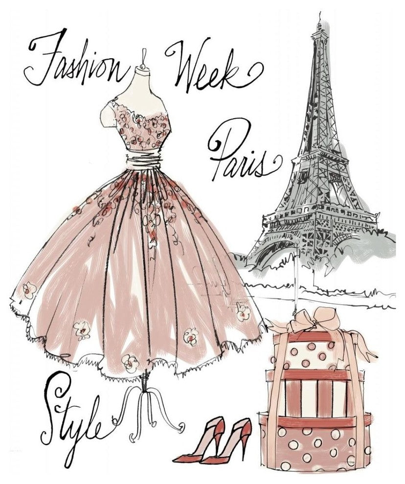"Fashion Week III on White" Digital Paper Print by Anne Tavoletti, 30"x37"